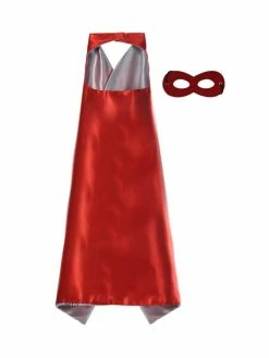 Sydney So Sweet Red & Silver Superhero Or Princess Reversible Cape & Mask Costume Set