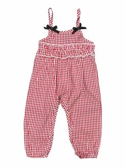 Sydney So Sweet Red & White Gingham Ruffle Girls Baby Romper