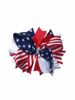 Sydney So Sweet USA Stars And Stripes American Flag Girls Hair Bow