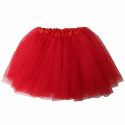 Sydney So Sweet Patriotic Red Tutu Skirt - Kids Size 3-Layer Tulle Basic Ballet Dance Costume Tutus For Girls