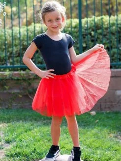 Sydney So Sweet Patriotic Red Tutu Skirt - Kids Size 3-Layer Tulle Basic Ballet Dance Costume Tutus For Girls