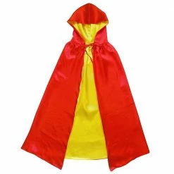 Sydney So Sweet Costumes For Kids Red & Yellow Hooded Cape, Superhero Or Princess Reversible Hooded Cloak