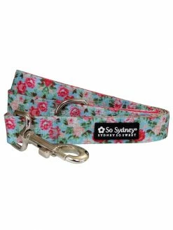 Sydney So Sweet On Wednesday, We Wear Pink Rose Garden Hot Pink Cute Floral Trendy Fashion Dog Leash