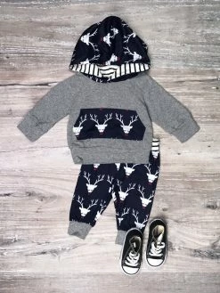 Sydney So Sweet Baby Boutique Rudolph The Red Nosed Reindeer Navy Baby Boys Jogger Outfit