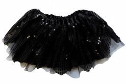 Sydney So Sweet Black Sparkle Running Tutu Skirt Costume For Girls, Women, Plus