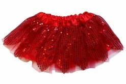 Sydney So Sweet Red Sparkle Running Tutu Skirt Costume For Girls, Women, Plus Christmas