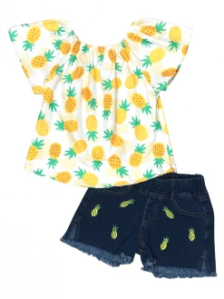 Sydney So Sweet Stand Tall Like A Pineapple Denim Girls Shorts Outfit Shorts & Capri Outfits