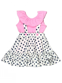 Sydney So Sweet Pink & Navy Polka Dot Flutter Girls Suspender Set Dresses & Skirt Sets 11 Sydney So Sweet Pink & Navy Polka Dot Flutter Girls Suspender Set Dresses & Skirt Sets