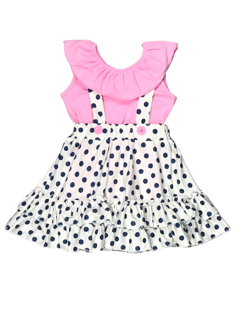 Sydney So Sweet Pink & Navy Polka Dot Flutter Girls Suspender Set Dresses & Skirt Sets 6 Sydney So Sweet Pink & Navy Polka Dot Flutter Girls Suspender Set Dresses & Skirt Sets