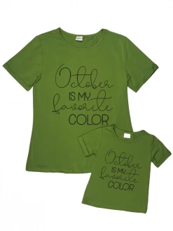 Sydney So Sweet Mommy And Me - October Is My Favorite Color Green Fall Matching T-Shirt 8 Sydney So Sweet Mommy And Me - October Is My Favorite Color Green Fall Matching T-Shirt
