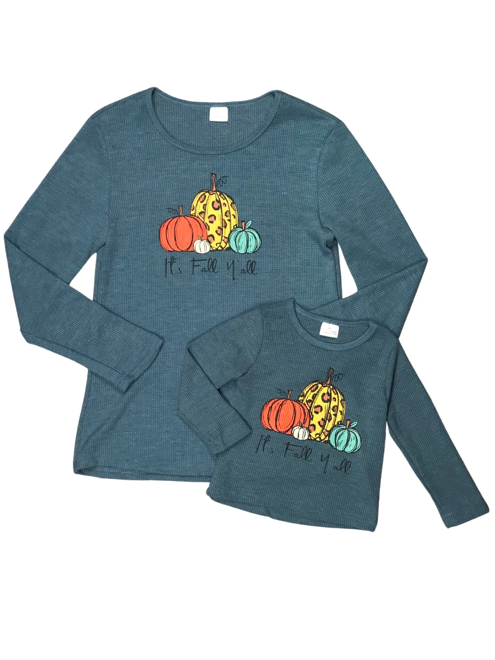 Sydney So Sweet Mommy And Me - It's Fall Y'all Pumpkin Blue Thermal Matching Top 3 Sydney So Sweet Mommy And Me - It's Fall Y'all Pumpkin Blue Thermal Matching Top