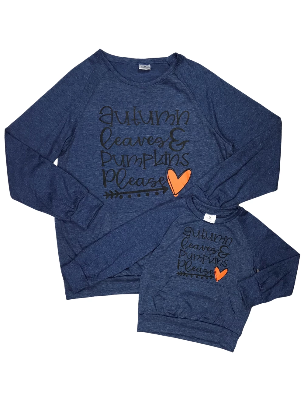 Sydney So Sweet Mommy And Me - Pumpkins Please Heathered Navy Pullover Matching Top Mom & Me Matching 2 Sydney So Sweet Mommy And Me - Pumpkins Please Heathered Navy Pullover Matching Top Mom & Me Matching