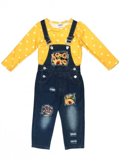 Sydney So Sweet Sunshine Sunflower Yellow Heart Girls Fall Overall Set 5 Sydney So Sweet Sunshine Sunflower Yellow Heart Girls Fall Overall Set