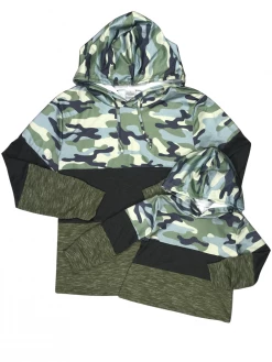 Sydney So Sweet Mommy And Me - Camo Stripe Matching Hooded Sweatshirts