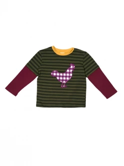 Sydney So Sweet T-Shirts & Tops Vintage Chicken Olive Burgundy Stripe Boys Top