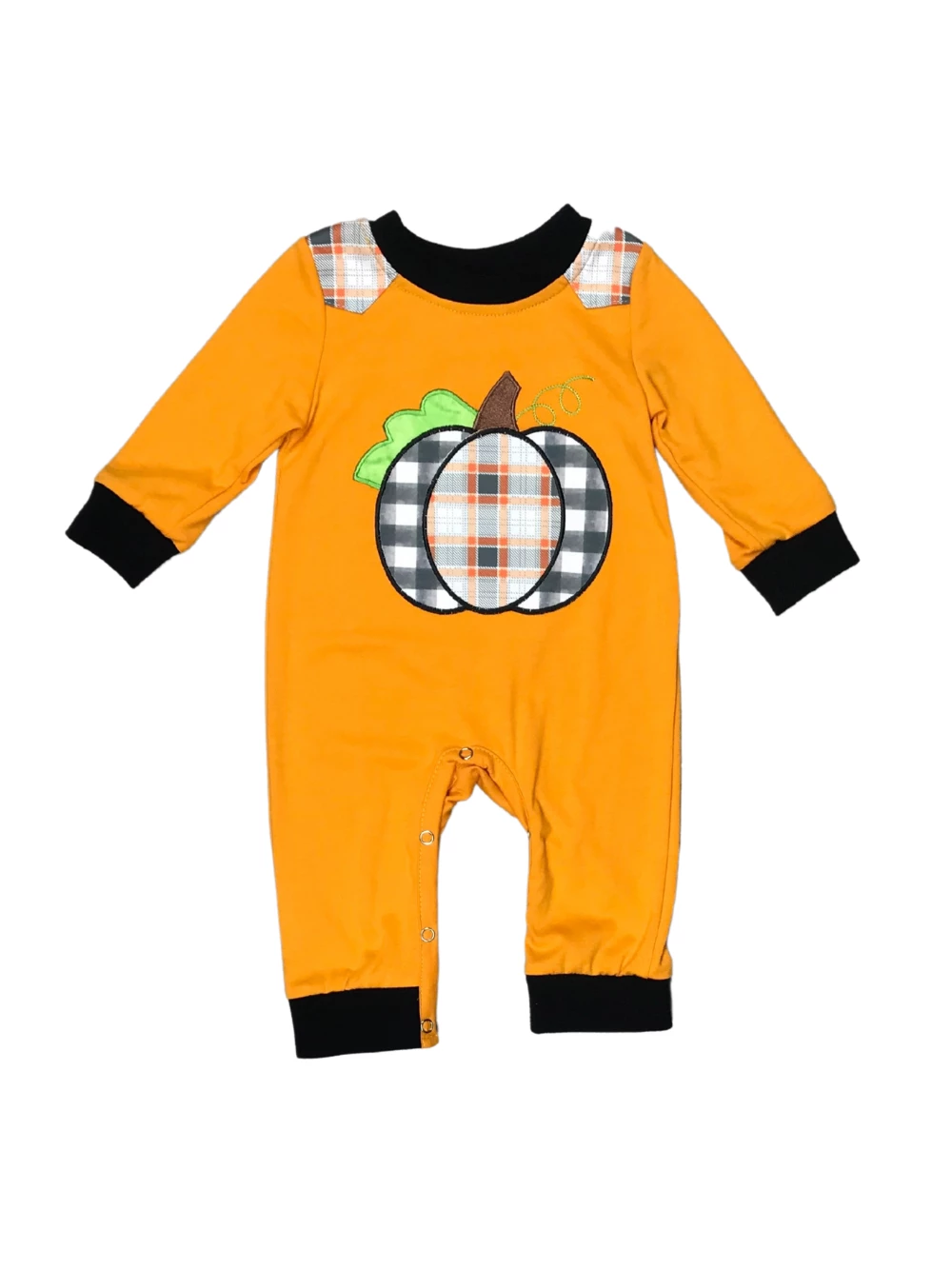 Sydney So Sweet Mustard Argyle Plaid Pumpkin Boys Fall Baby Romper 2 Sydney So Sweet Mustard Argyle Plaid Pumpkin Boys Fall Baby Romper