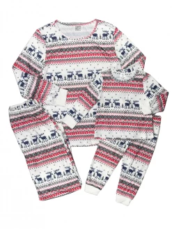 Sydney So Sweet Mommy And Me - Classic Fair Isle Deer Red Matching Pajamas Mom & Me Matching