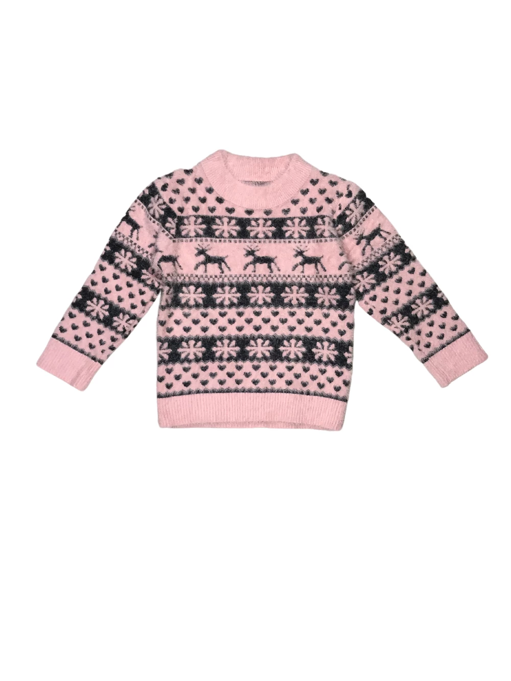 Sydney So Sweet Pink Snow Fair Isle Deer Fuzzy Girls Sweater Top T-Shirts & Tops 7 Sydney So Sweet Pink Snow Fair Isle Deer Fuzzy Girls Sweater Top T-Shirts & Tops