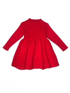 Sydney So Sweet Red Knit Girls Ribbed Knit Sweater Dress Dresses & Skirt Sets