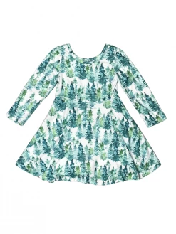Sydney So Sweet Emerald Green Forest Long Sleeve Girls Skater Dress Dresses & Skirt Sets
