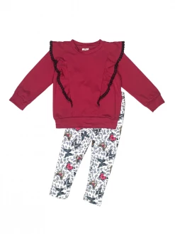 Sydney So Sweet Burgundy Butterfly Leopard Pom Pom Ruffle Girls Outfit 9 Sydney So Sweet Burgundy Butterfly Leopard Pom Pom Ruffle Girls Outfit
