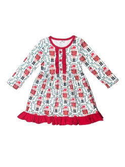 Sydney So Sweet Nutcracker Mistletoe Red Ruffle Girls Christmas Dress Dresses & Skirt Sets