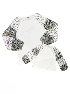 Sydney So Sweet Mommy And Me - Cream Cheetah Color Block Matching Top