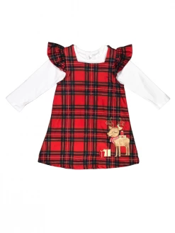 Sydney So Sweet Dresses & Skirt Sets Clarice Christmas Presents Tartan Plaid Girls Jumper Dress Set