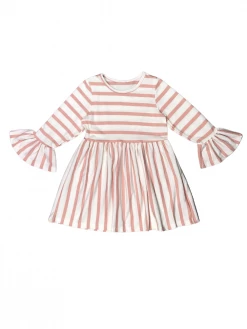 Sydney So Sweet Dresses & Skirt Sets Blush Pink & White Stripe Ruffle Flare Girls Dress 9 Sydney So Sweet Dresses & Skirt Sets Blush Pink & White Stripe Ruffle Flare Girls Dress