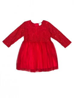 Sydney So Sweet Red Chiffon Lace Long Sleeve Special Occasion Girls Tutu Dress Dresses & Skirt Sets