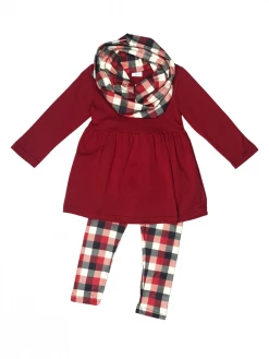 Sydney So Sweet Scarf Outfits Winter Buffalo Plaid Red & Black Girls Scarf Outfit