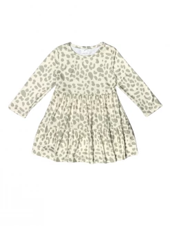 Sydney So Sweet Classy Sassy Cheetah Cream Ruffle Girls Dress