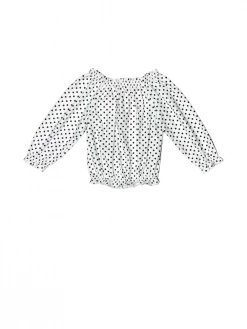 Sydney So Sweet T-Shirts & Tops White & Black Polka Dot On Or Off Shoulder Girls Top