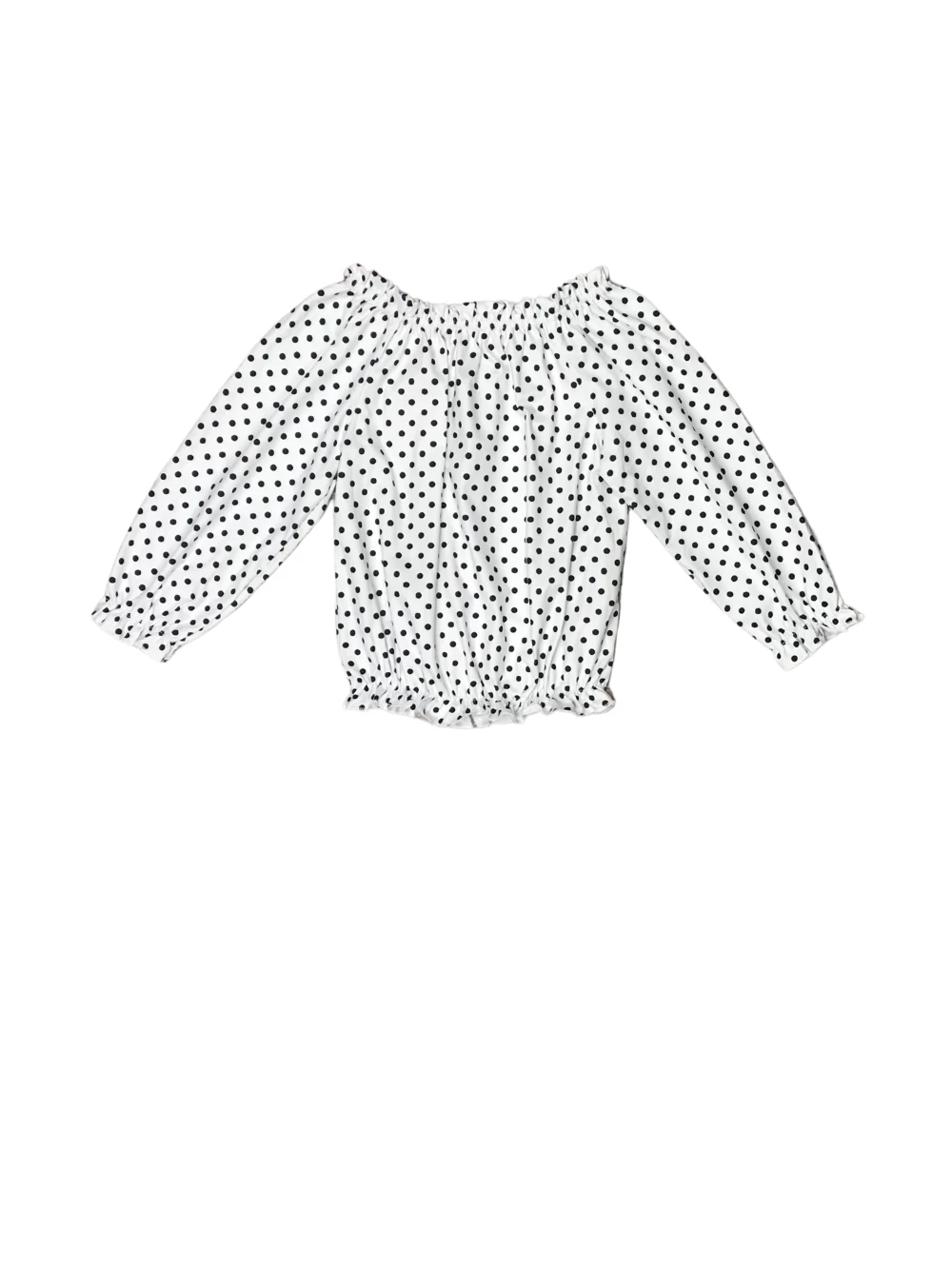 Sydney So Sweet T-Shirts & Tops White & Black Polka Dot On Or Off Shoulder Girls Top 2 Sydney So Sweet T-Shirts & Tops White & Black Polka Dot On Or Off Shoulder Girls Top