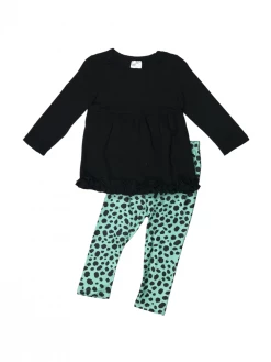 Sydney So Sweet Simply Speckled Dot Blue & Black Ruffle Girls Outfit