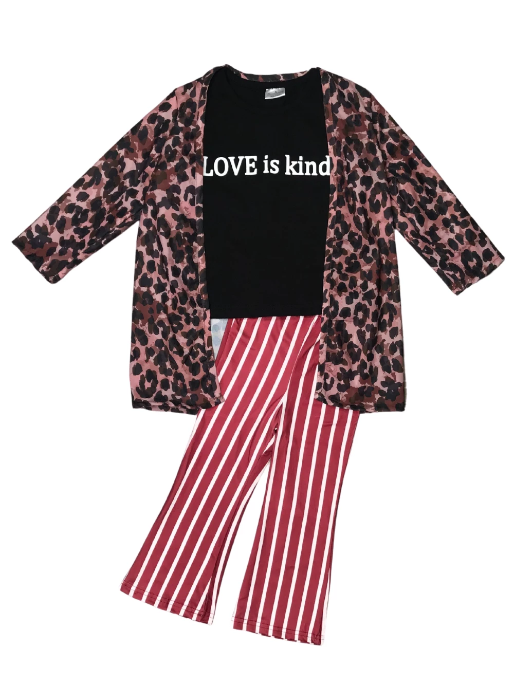 Sydney So Sweet Love Is Kind Cheetah Red Stripe Girls Three Piece Outfit 2 Piece Pants Outfits 10 Sydney So Sweet Love Is Kind Cheetah Red Stripe Girls Three Piece Outfit 2 Piece Pants Outfits