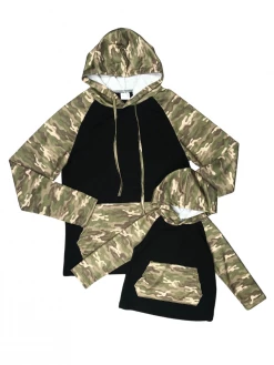 Sydney So Sweet Mom & Me Matching Mommy And Me - Camo Thermal Waffle Knit Matching Hooded Sweatshirts
