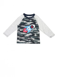 Sydney So Sweet Love You To The Moon Heart Rocket Camo Boys Raglan T-Shirt