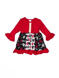 Sydney So Sweet You Are Loved XOXO Red Ruffle Girls Dress