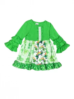 Sydney So Sweet Dresses & Skirt Sets Pot O' Gold Rainbow Shamrock Green Girls St. Patrick's Day Dress