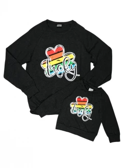 Sydney So Sweet Mommy And Me - Lucky Rainbow Shamrock Matching St. Patrick's Day Tops