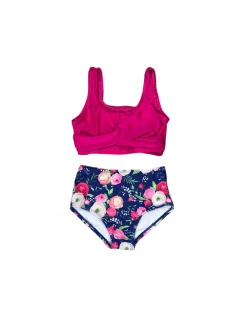 Sydney So Sweet Plum Poppy Perfection Two Piece Girls Swimsuit Set