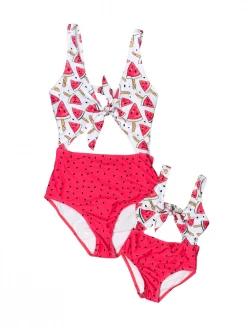 Sydney So Sweet Mommy And Me Swimsuits - Watermelon Seed Popsicle Pink Cutout Matching One Piece Mommy & Me & Family Swim