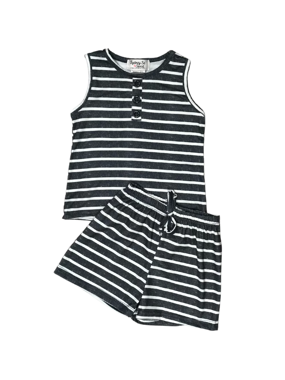 Sydney So Sweet Mommy And Me - Black & White Stripe Matching Tank Shorts Lounge Pajamas Set New Arrivals 3 Sydney So Sweet Mommy And Me - Black & White Stripe Matching Tank Shorts Lounge Pajamas Set New Arrivals