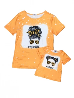 Sydney So Sweet Mom & Me Matching Mommy And Me - Kid Mom Life Acid Wash Yellow Sunflower Matching Tops