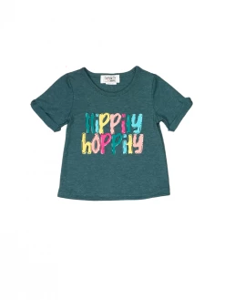 Sydney So Sweet Hippity Hoppity Rainbow Pastel Blue Girls Or Boys Easter Top T-Shirts & Tops