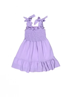Sydney So Sweet Dresses & Skirt Sets Lavender Purple Smocked Tie Babydoll Girls Spring Summer Dress