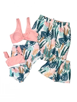 Sydney So Sweet Matching Family Swimsuits - Tropical Pink Palm Springs