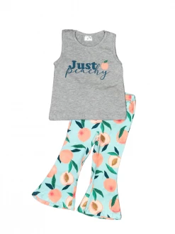 Sydney So Sweet Just Peachy Blue Tank & Bell Bottom Girls Outfit New Arrivals