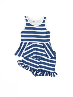 Sydney So Sweet Royal Blue & White Stripe Ruffle Girls Shorts Outfit Sale